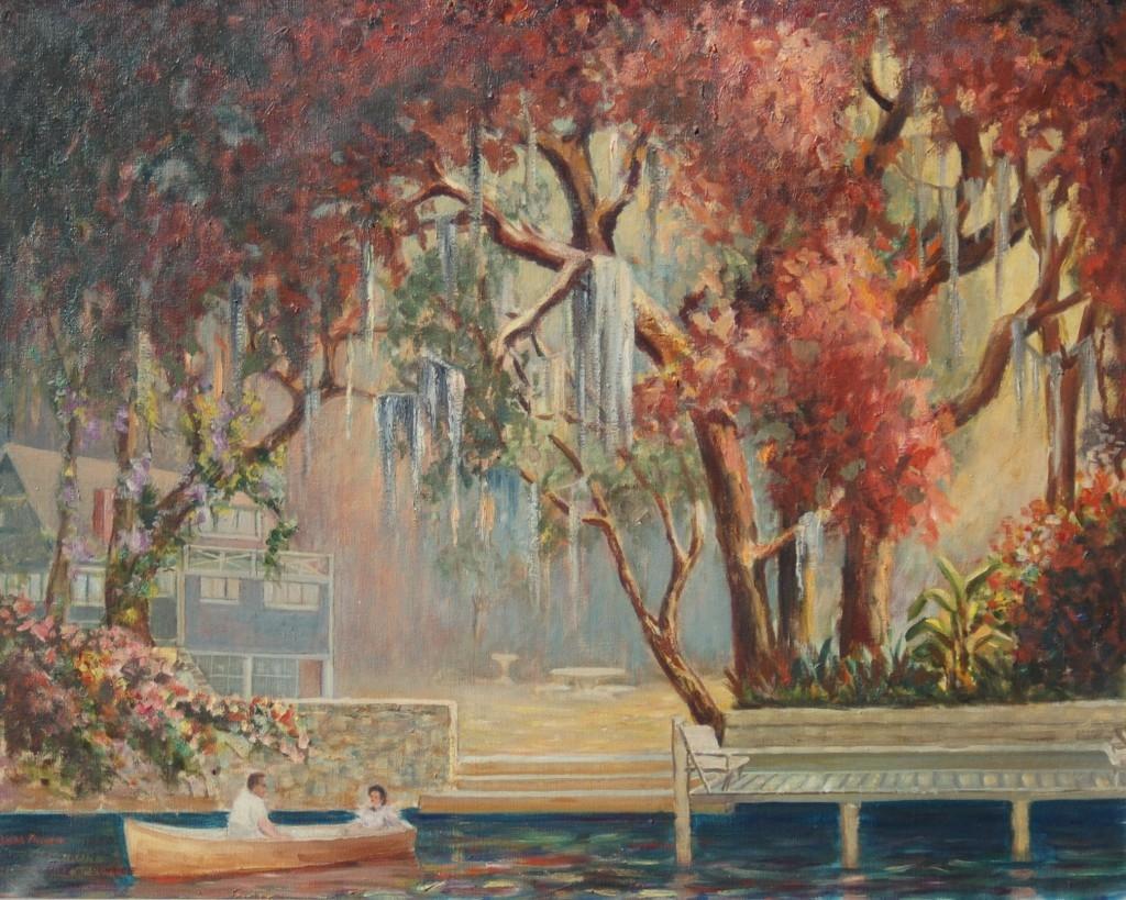 Porth, Lawrence. Tampa, After the Rain, Sunrise, My Back Yard. 1952. Oil on canvas, 24 by 30 inches. Exhibited Florida International Art Exhibit, Florida Southern College, 1952.