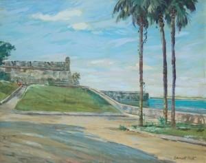 Emmitt Fritz, Castillo de San Marco. Oil on board