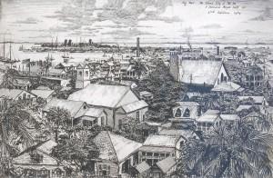 F. Townsend Morgan, Key West the Island City of the Sea, 1935. Etching, 2nd edition, 1939, 9 1/2 by 14 3/4 inches. 
