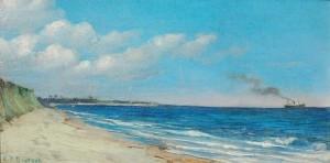 Clarence Percival Dietsch, Palm Beach. Oil on board, 5 1/4 by 10 inches. 
