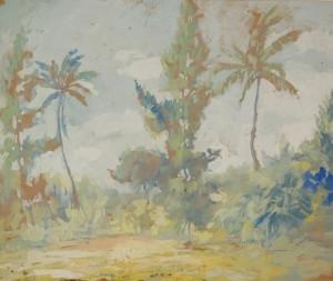 Daisy Erb, Palm Beach. Gouache, 20 by 24 inches.