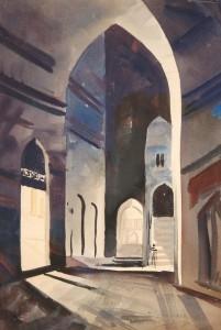 Eliot O'Hara, Biltmore Hotel Arches, watercolor, 14 1/2 by 21 1/2 inches. 